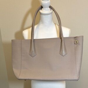 Dagne Dover Taupe Structured Tote with Double Handles